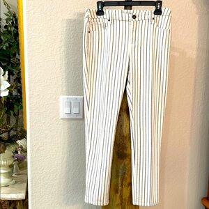 CHICO’S SO Slimming Girlfriend Stripe White & Black slim fit straight leg Pant 1